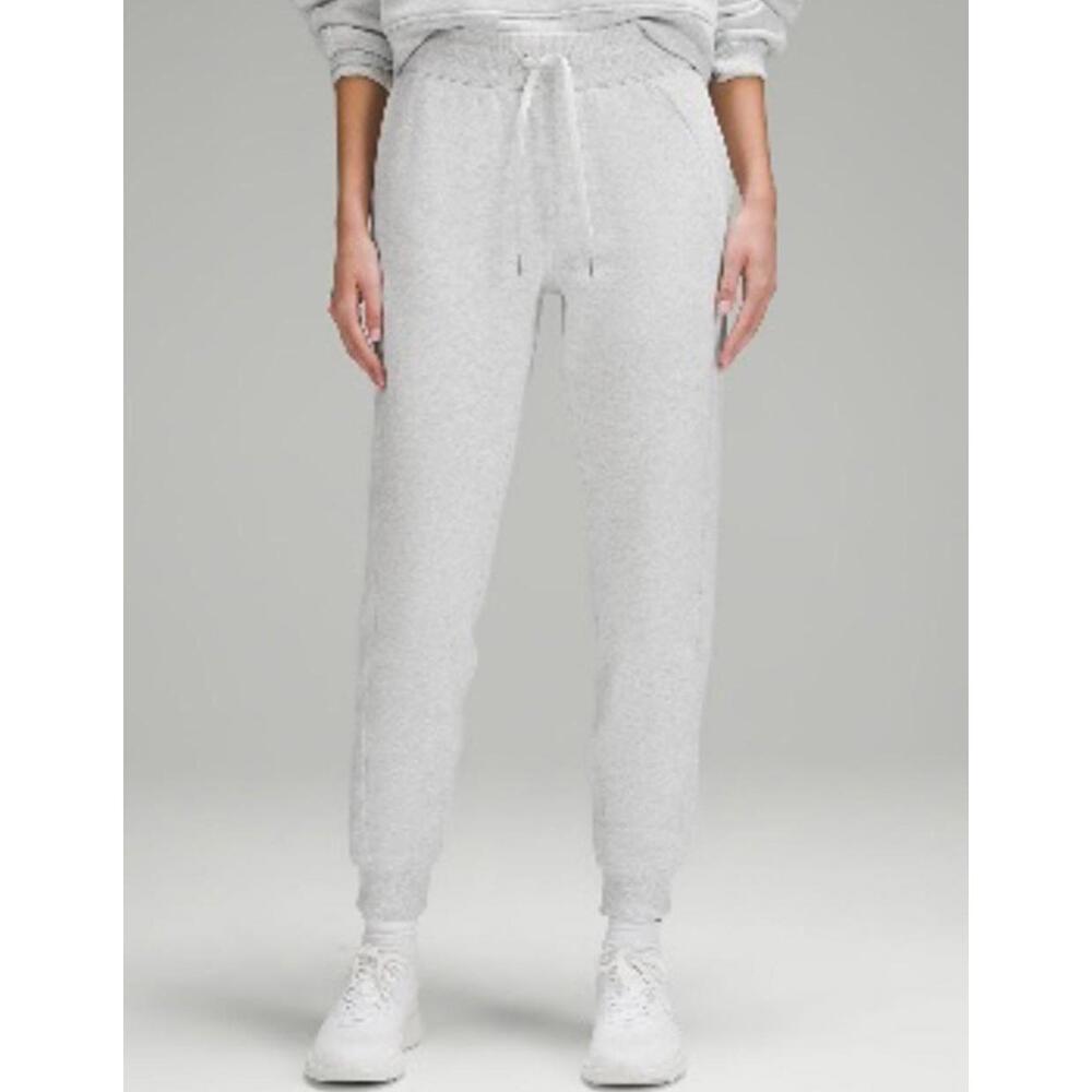 Scuba High-Rise Jogger Full Length in Heathered Core Ultra Light Grey Size 6